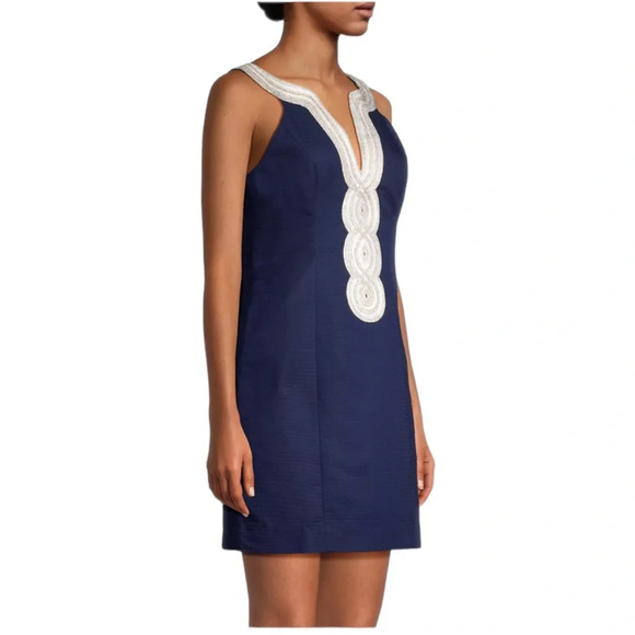 Lilly Pulitzer Valli Shift True Navy Dress New with Tag W-587 Sz 0 - Picture 2 of 15